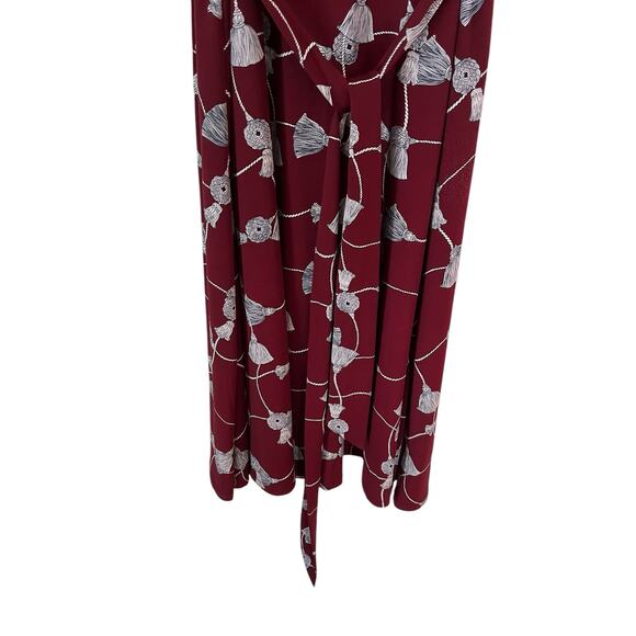 Charter Club Womens Red White Tassel Print Tie Waist Dress Size XL - Picture 4 of 7